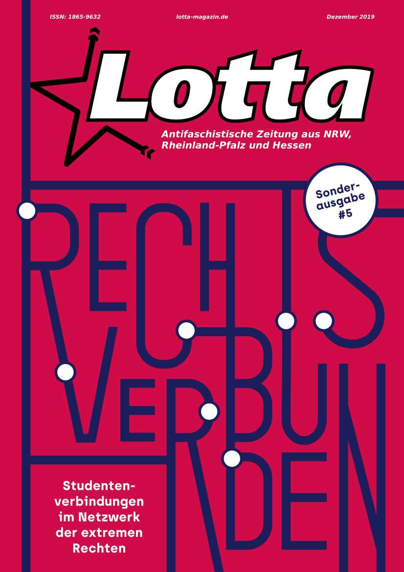 Cover der LOTTA-Sonderausgabe #5 "Rechts verbunden. Studentenverbindungen im Netzwerk der extremen Rechten"