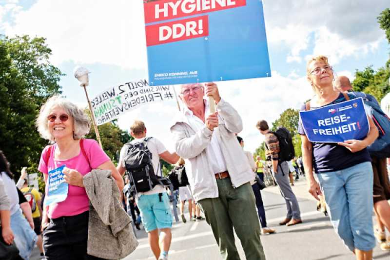 Auf der „Querdenken“-Demo am 29. August 2020 in Berlin war die AfD zahlreich vertreten.