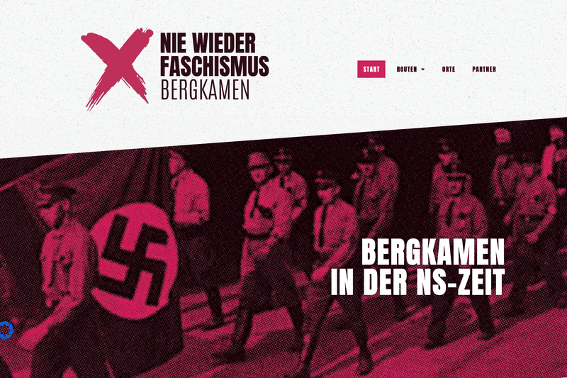 Screenshot der Projekt-Website www.nie-wieder-faschismus-bergkamen.de